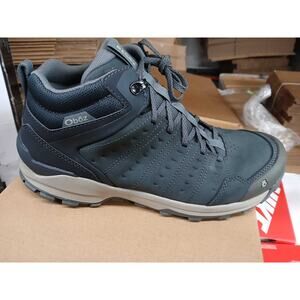 NWT Oboz Men's Sypes Mid Leather B-Dry Waterproof Hiking Shoe, Lava Rock-S 10.5
